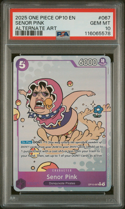 Senor Pink Alt Art PSA 10 2025 One Piece Op10 Royal Blood #067