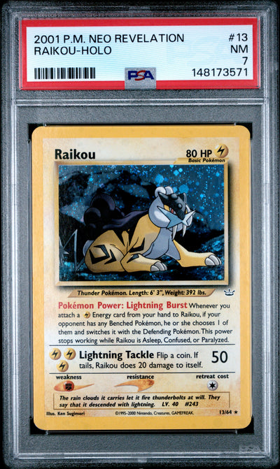 Raikou Holo PSA 7 2001 Pokemon Neo Revelation #13