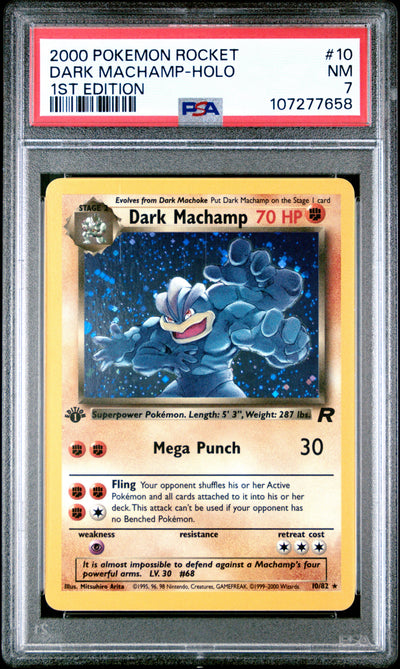 Dark Machamp Holo 1st Edition PSA 7 2000 Pokemon Rocket #10