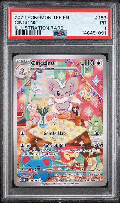 Cinccino PSA 1 2024 Pokemon POP 1 Temporal Forces #183