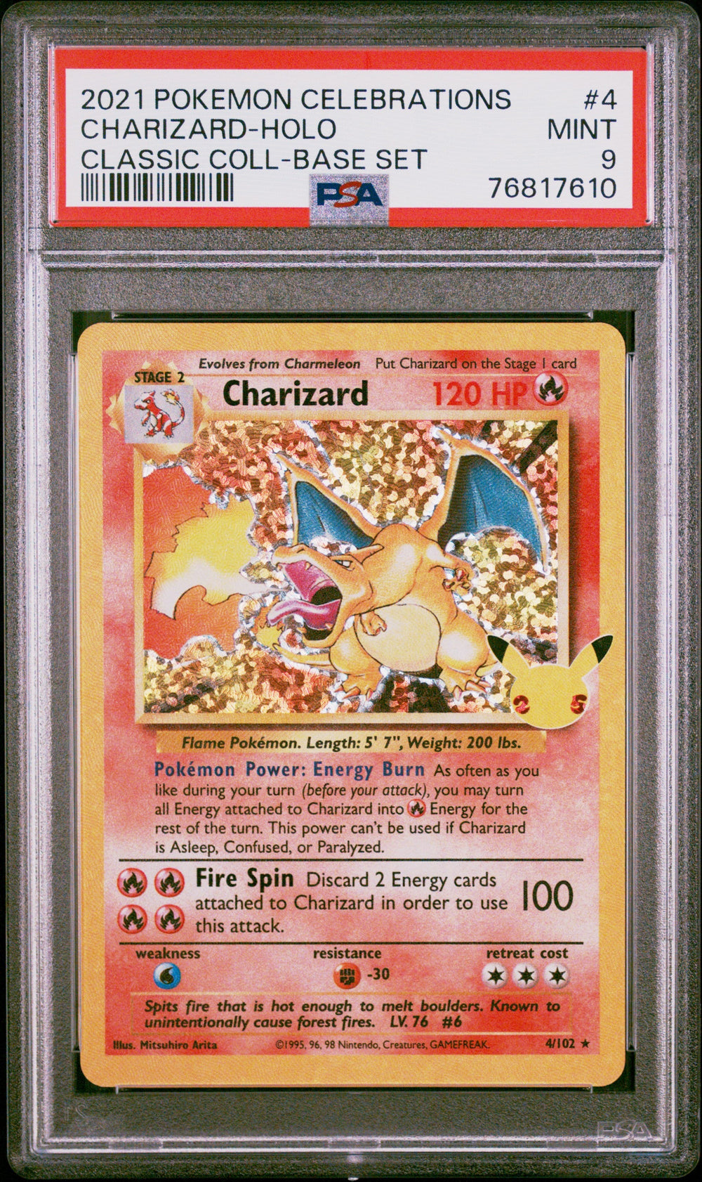 Charizard Holo PSA 9 2021 Celebrations Classic Collection #4