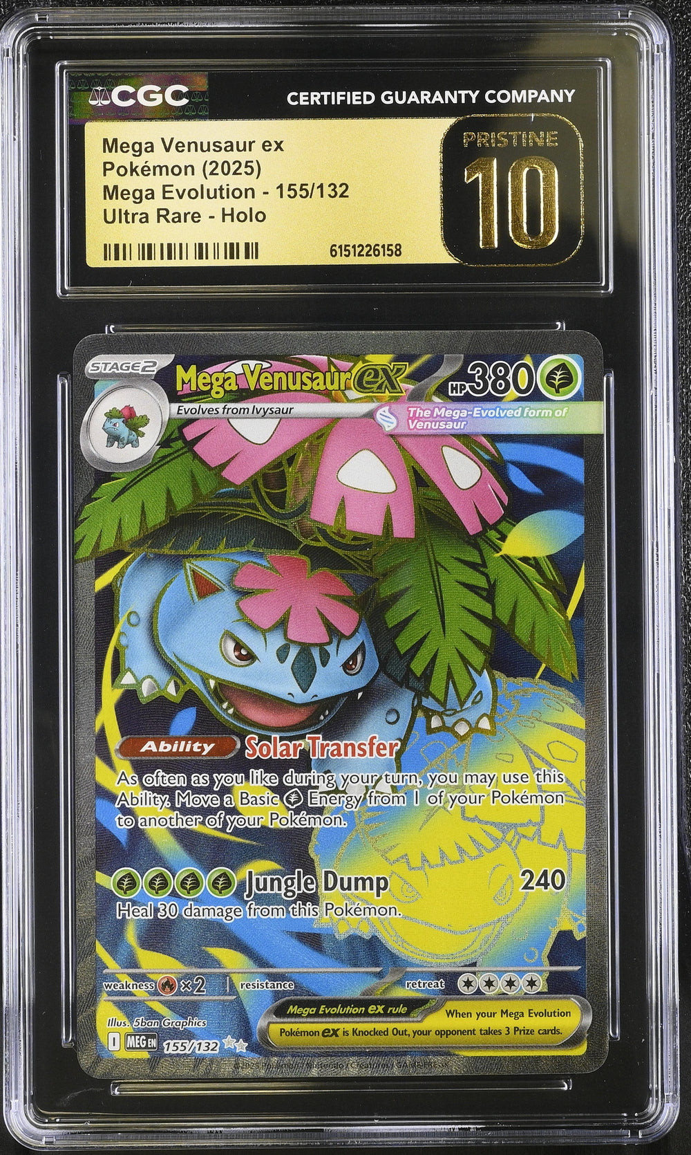 Mega Venusaur ex CGC Pristine 10 Mega Evolution #155/132