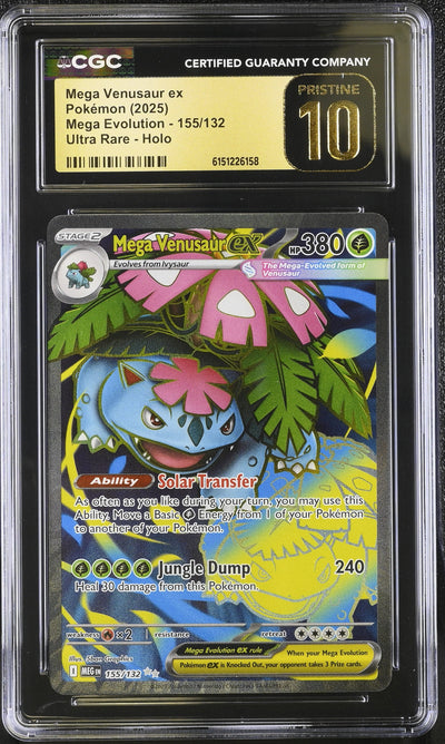 Mega Venusaur ex CGC Pristine 10 Mega Evolution #155/132
