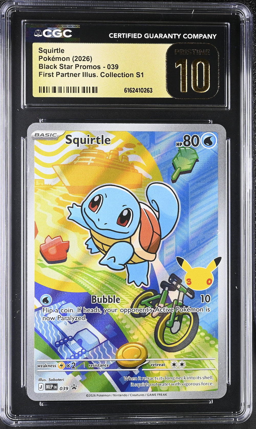 Squirtle CGC Pristine 10 2026 Black Star Promos #039