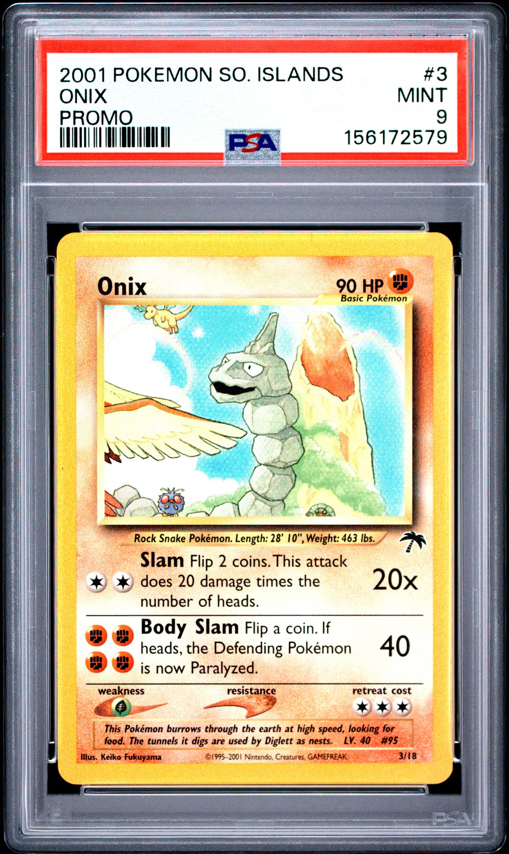 Onix PSA 9 2001 Pokemon Southern Islands Promo #3