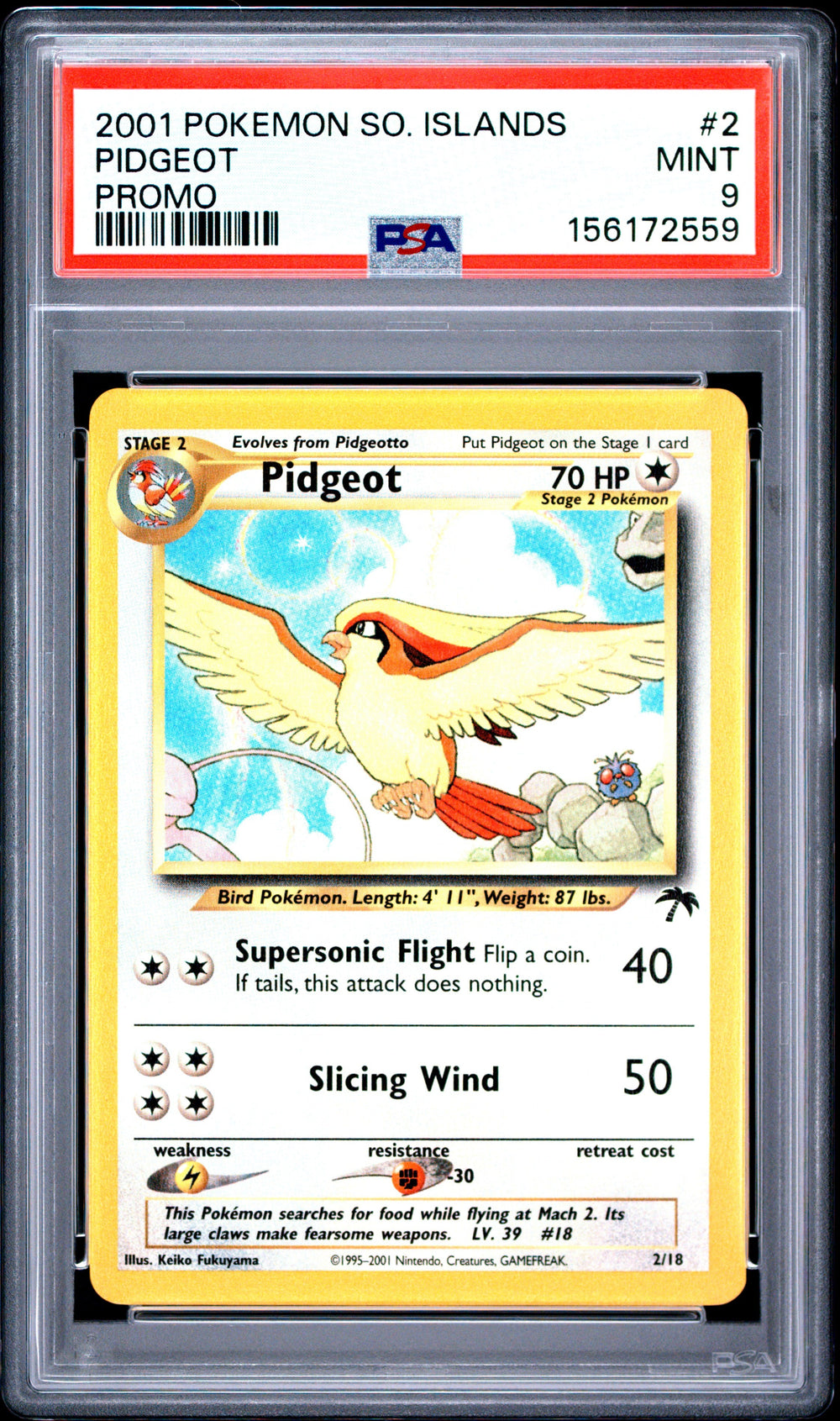 Pidgeot PSA 9 2001 Pokemon Southern Islands Promo #2
