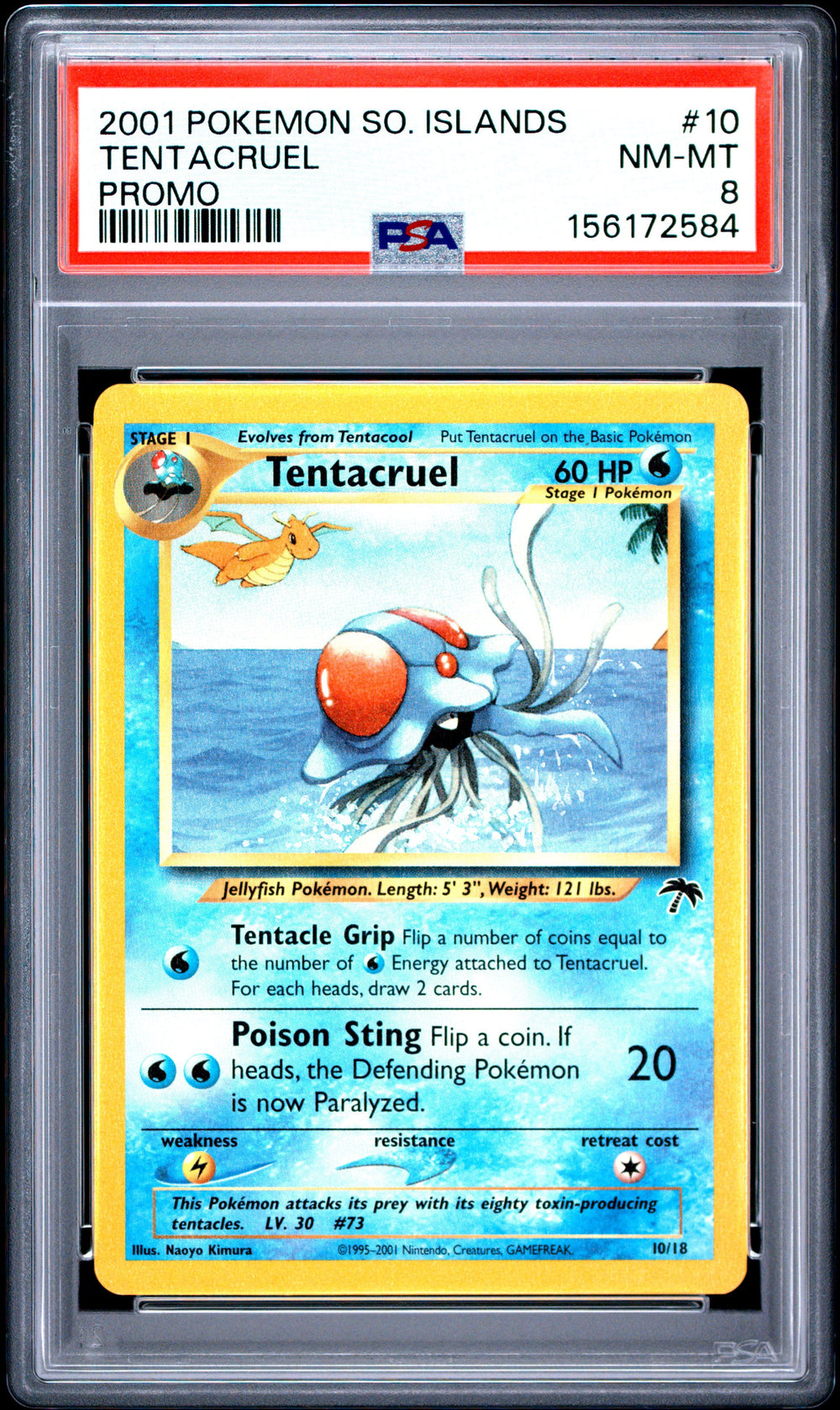 Tentacruel PSA 8 2001 Pokemon Southern Islands Promo #10