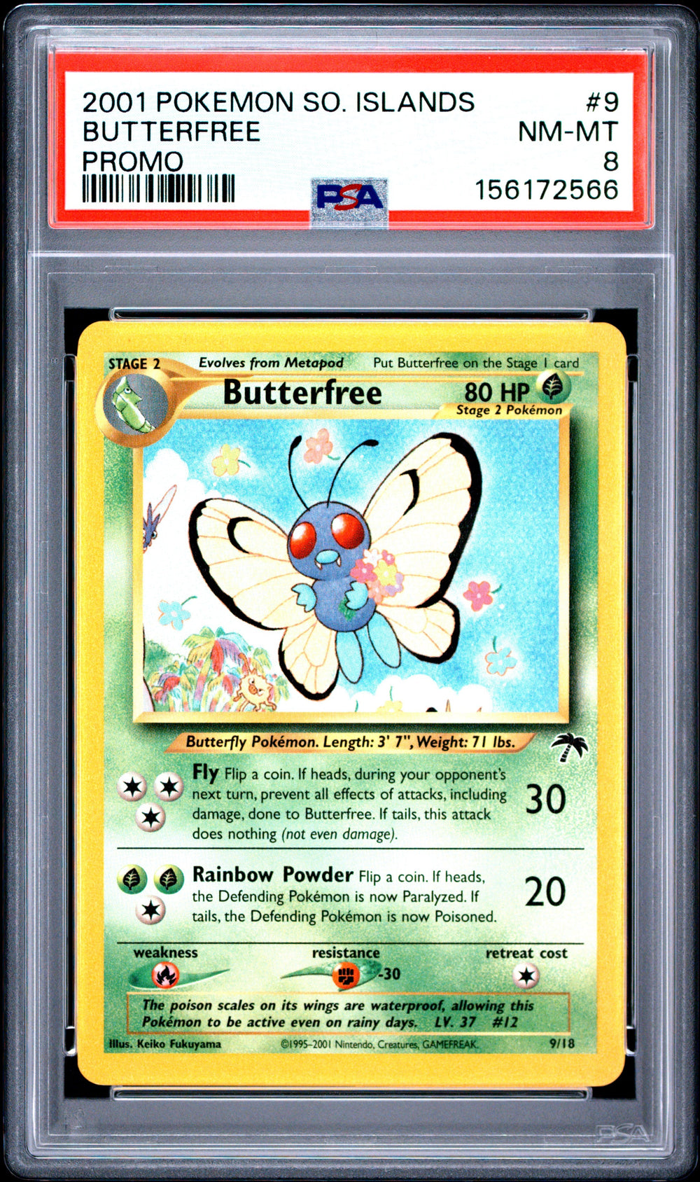 Butterfree PSA 8 2001 Pokemon Southern Islands Promo #9