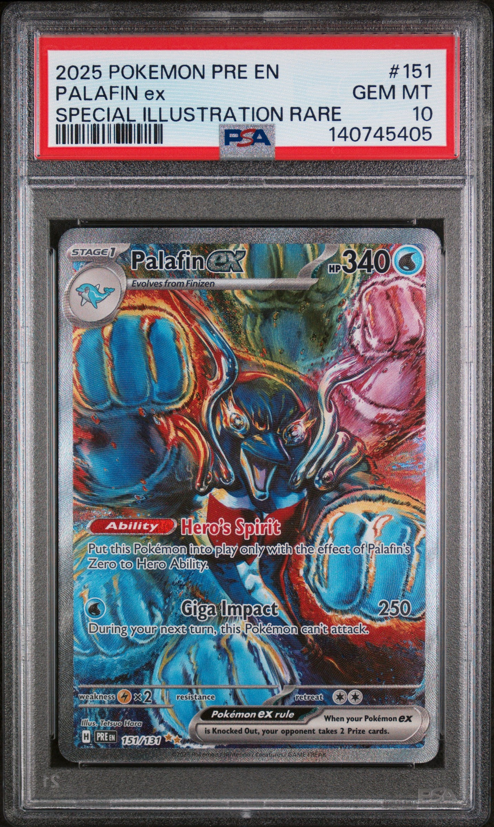 Palafin ex PSA 10 2025 Pre Prismatic Evolutions #151
