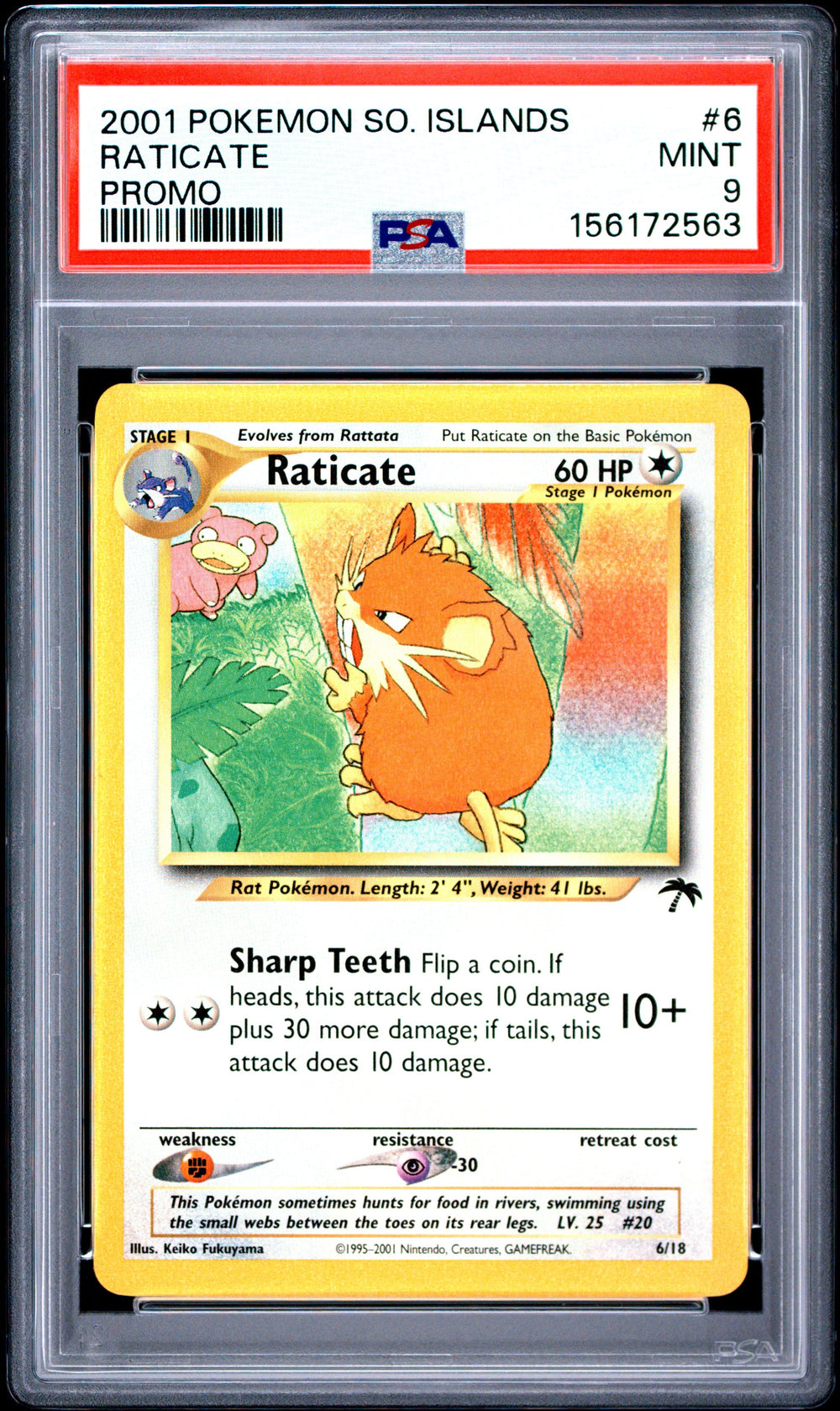 Raticate PSA 9 2001 Pokemon Southern Islands Promo #6