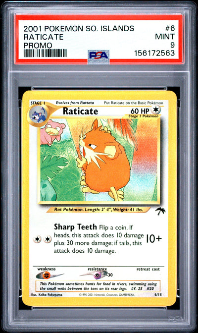Raticate PSA 9 2001 Pokemon Southern Islands Promo #6