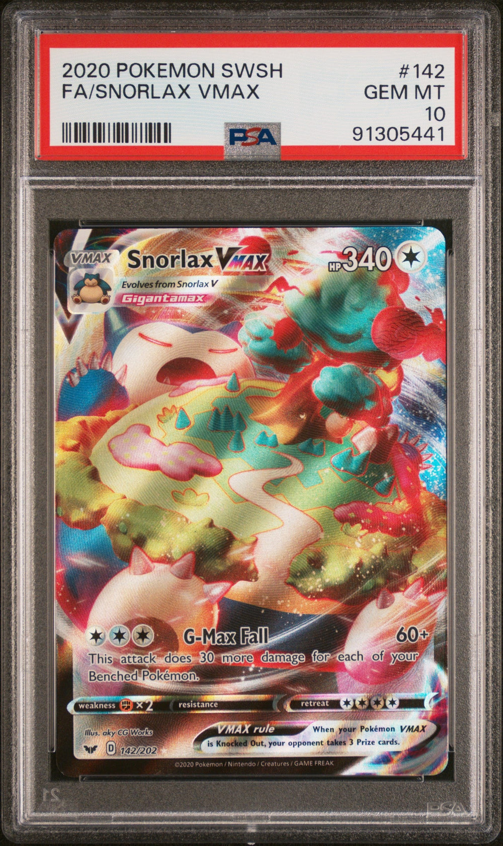 Snorlax VMAX PSA 10 2020 Pokemon Sword & Shield #142