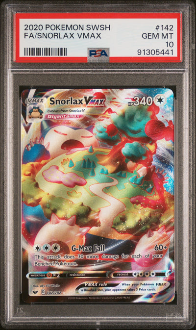 Snorlax VMAX PSA 10 2020 Pokemon Sword & Shield #142