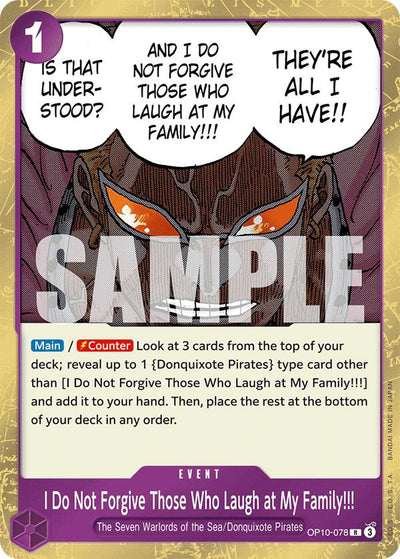 I Do Not Forgive Those Who Laugh at My Family!!! - OP10-078 - (Royal Blood)