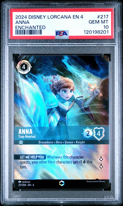 Anna Enchanted PSA 10 2024 Disney Lorcana En 4-Ursula'S Return #217
