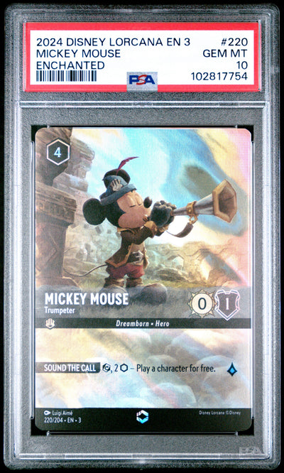 Mickey Mouse Enchanted PSA 10 2024 Disney Lorcana En 3-Into The Inklands #220