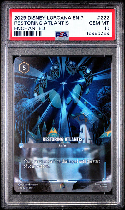 Restoring Atlantis Enchanted PSA 10 Disney Lorcana En 7-Archazia's Island #222