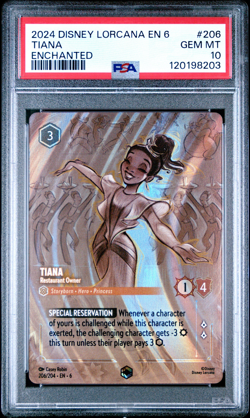 Tiana Enchanted PSA 10 2024 Disney Lorcana En 6-Azurite Sea #206