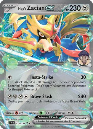 Hop's Zacian Ex 111 159 111 Sv09 Journey Together Holofoil