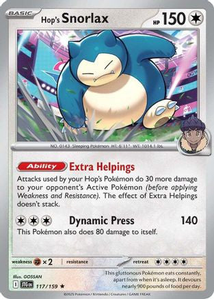 Hop's Snorlax 117 Sv09 Journey Together Holofoil