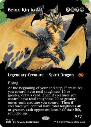 Betor, Kin to All (Borderless) (TDM-353) - Tarkir: Dragonstorm Foil