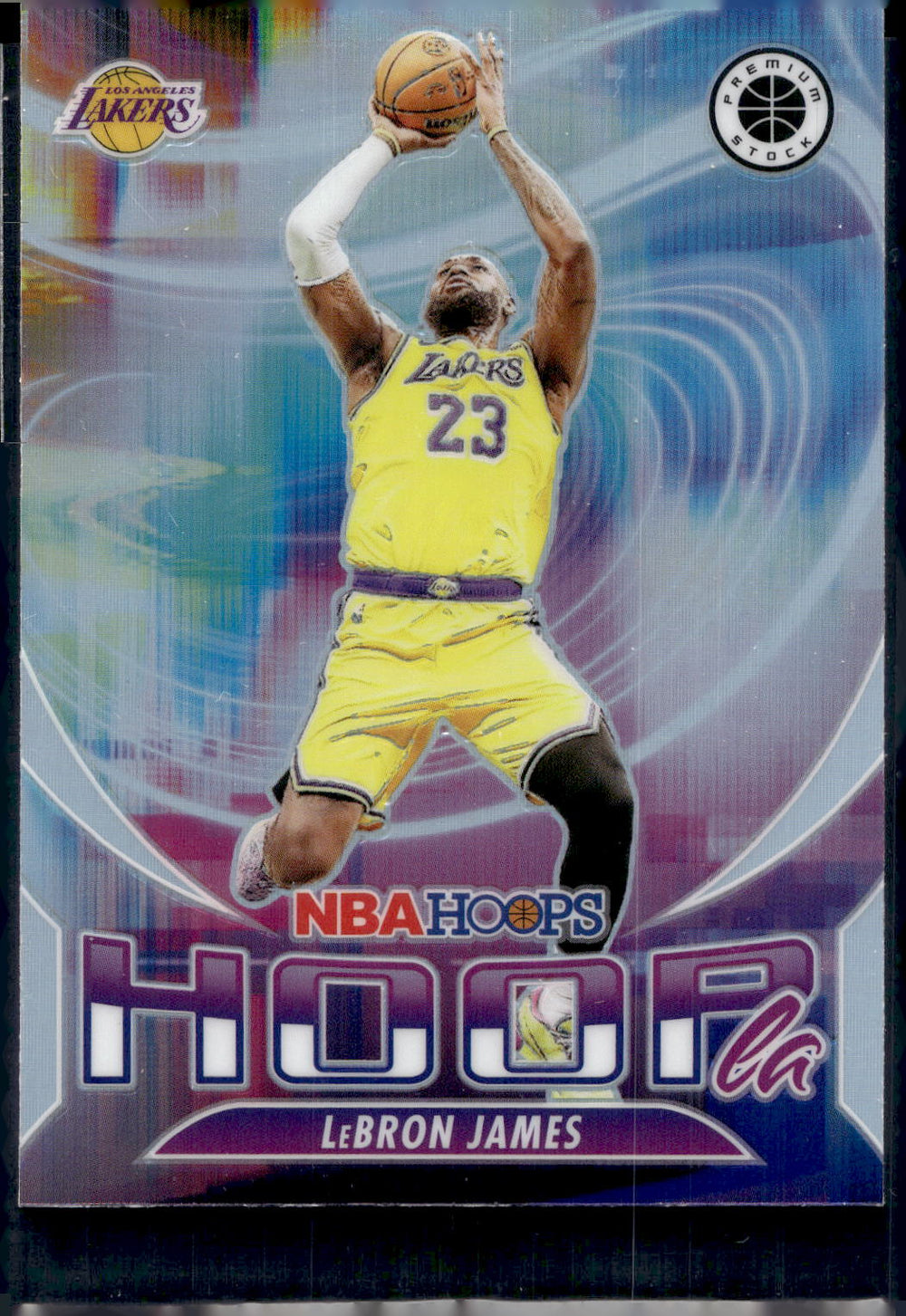 2023-24 Hoops Premium Stock #10 Lebron James Hoopla Silver Prizm