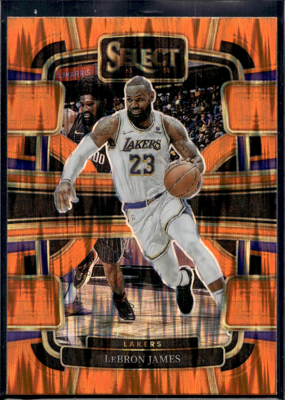 2023-24 Panini Select #66 LeBron James Orange Flash Prizms