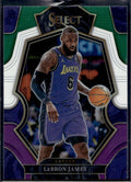 2022-23 Panini Select #126 LeBron James Green White Purple Prizms