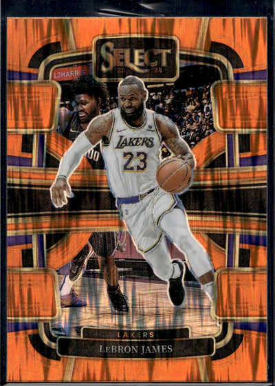 2023-24 Panini Select #66 LeBron James Orange Flash Prizms