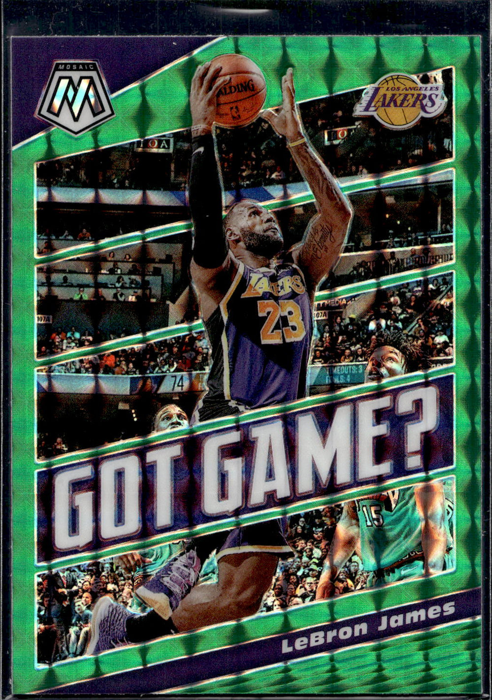 2019-20 Panini Mosaic #7 LeBron James Got Game? Green