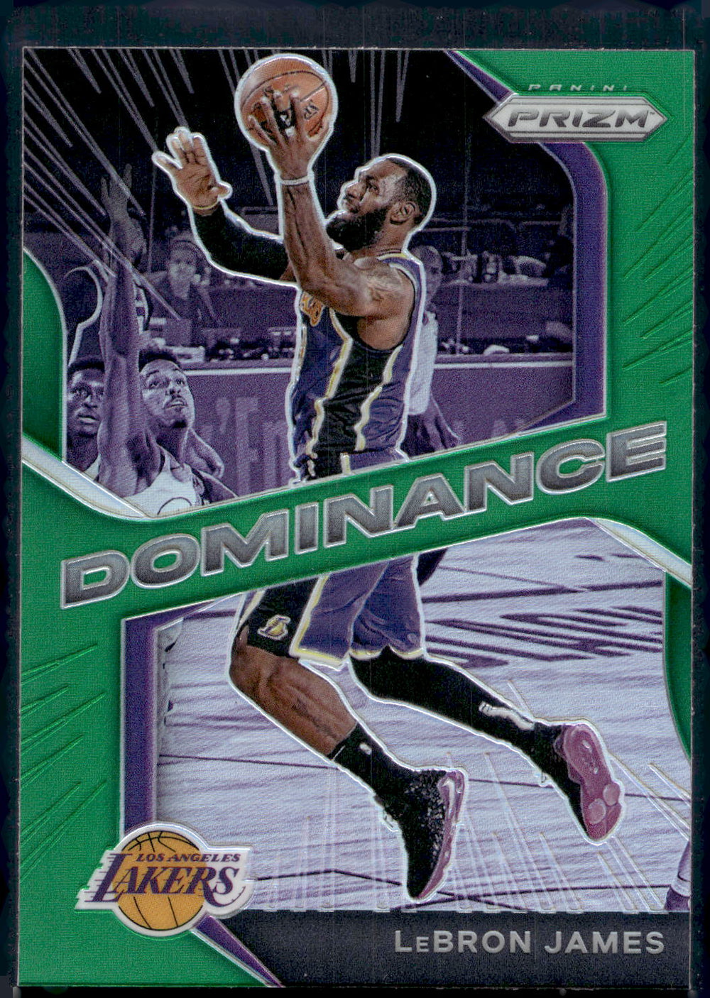 2020-21 Panini Prizm #17 LeBron James Dominance Prizms Green