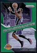 2020-21 Panini Prizm #17 LeBron James Dominance Prizms Green