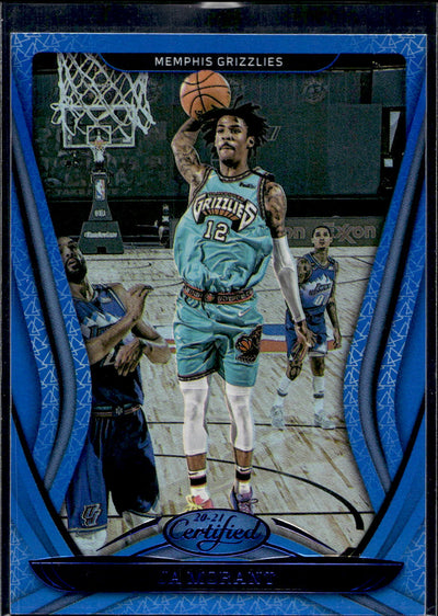 2020-21 Panini Certified #10 Ja Morant Mirror Blue