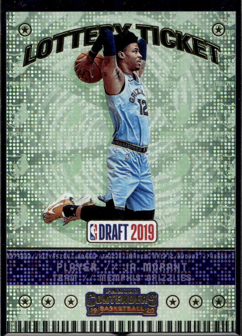 2019-20 Panini Contenders #2 Ja Morant Lottery Ticket