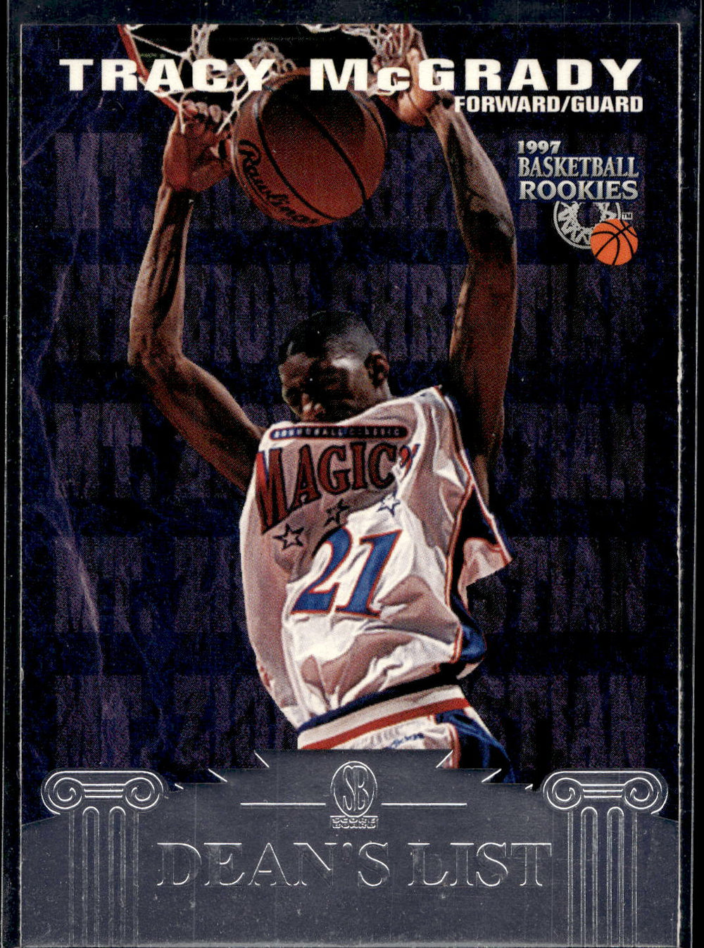 1997 Score Board Rookies #66 Tracy McGrady Dean's List