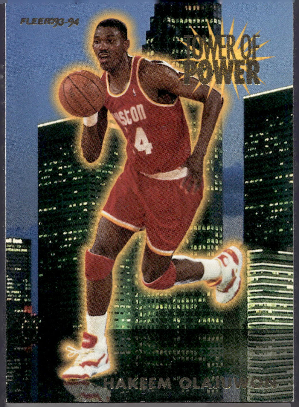 1993-94 Fleer #20 Hakeem Olajuwon Towers of Power