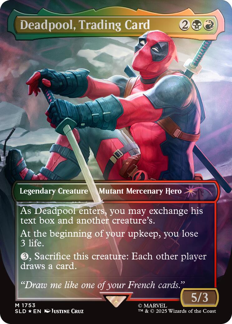 Deadpool, Trading Card (1753) (Rainbow Foil) - 1753 - (Secret Lair Drop Series)