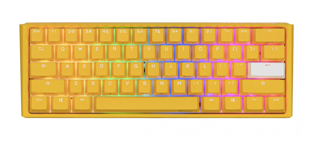 Ducky Yellow One 3 Mini 60% Hotswap RGB Double Shot PBT QUACK Mechanical Keyboard
