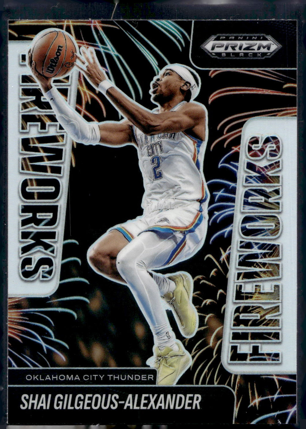 2024-25 Panini Prizm Black #5 Shai Gilgeous-Alexander Fireworks Silver Prizms