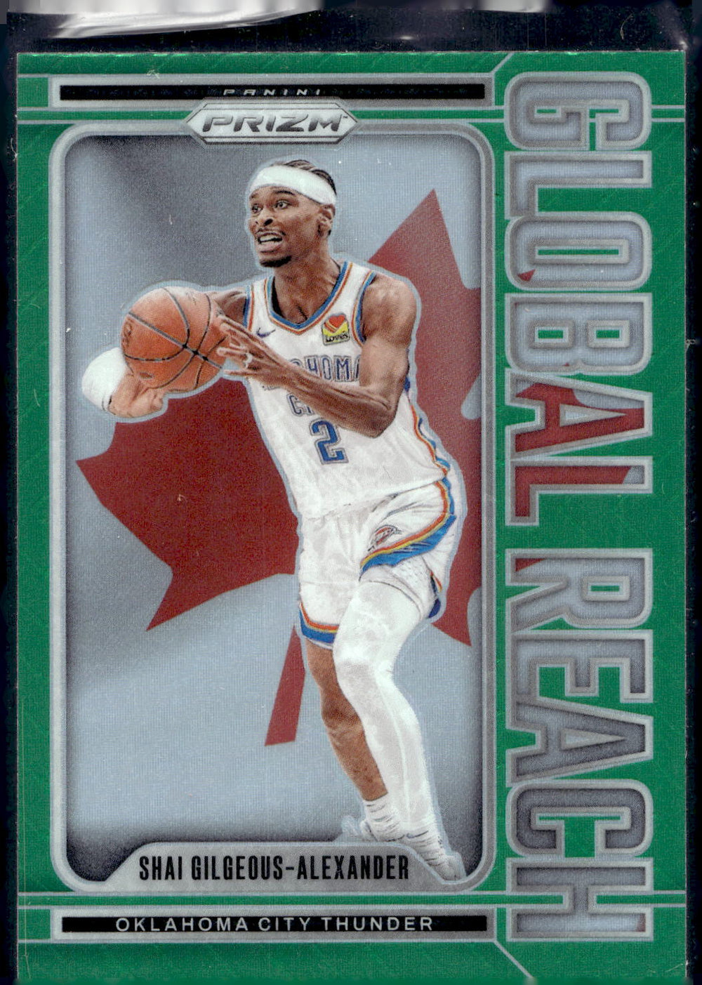 2024-25 Panini Prizm #6 Shai Gilgeous-Alexander Global Reach Prizms Green
