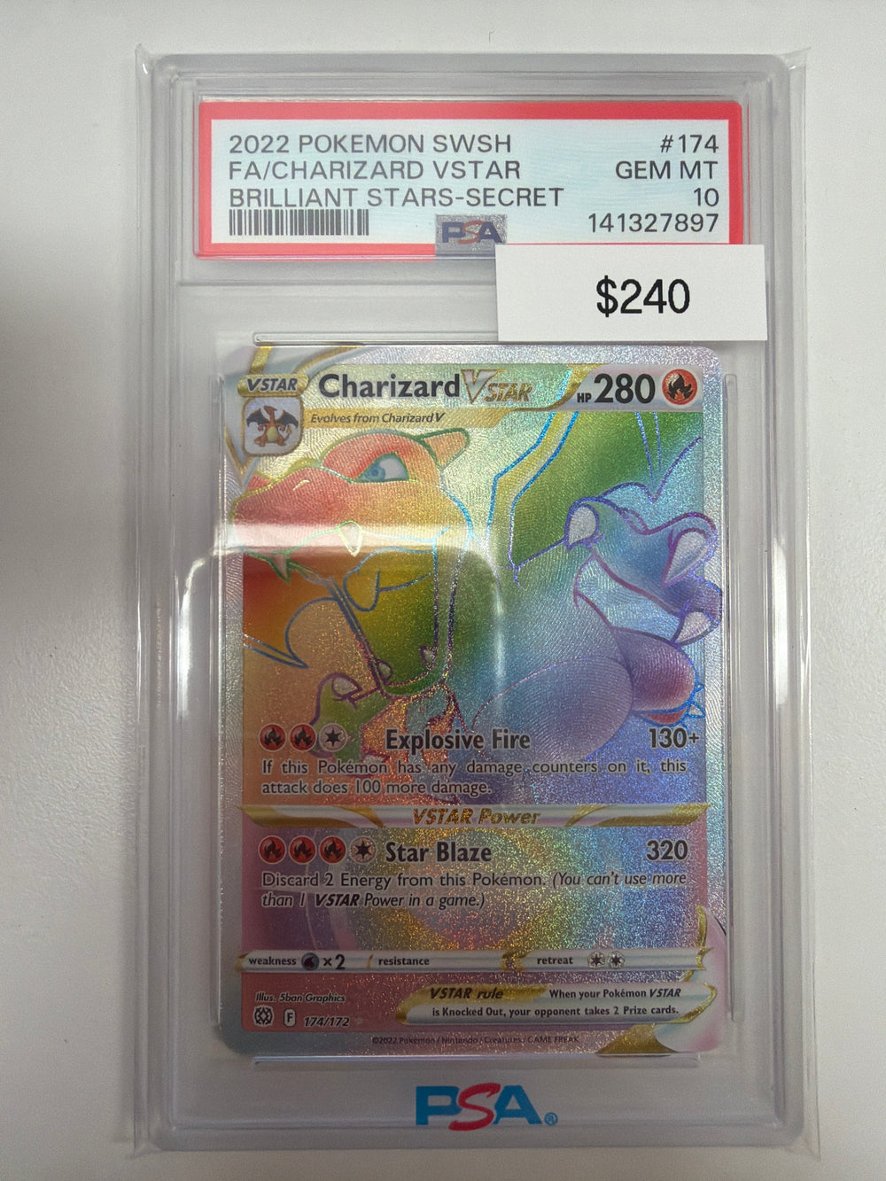 Pokemon Charizard Vstar 174/172 PSA 10