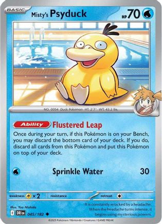 Misty's Psyduck 45 Sv10 Destined Rivals Reverse Holofoil