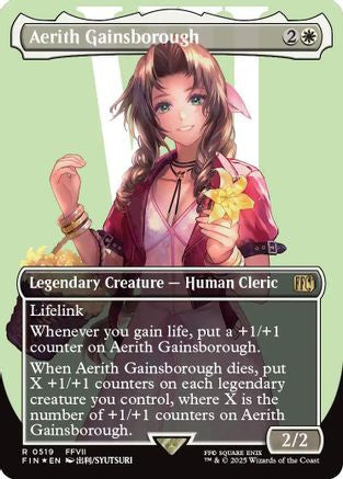Aerith Gainsborough (Borderless) (Surge Foil) (FIN-519) - FINAL FANTASY Foil