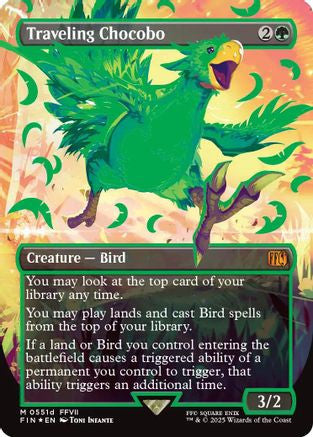 Traveling Chocobo (Borderless) (Neon Ink Green) (FIN-511D) - FINAL FANTASY Foil