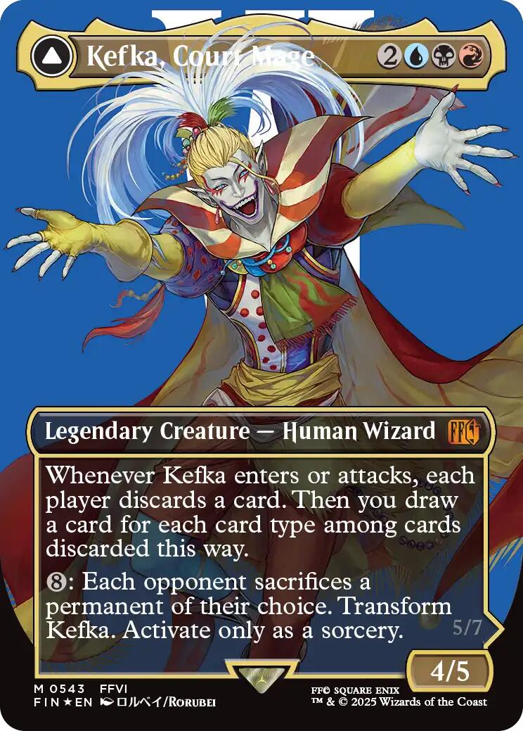 Kefka, Court Mage (0543) (Borderless) (Surge Foil) - 543 - (FINAL FANTASY)