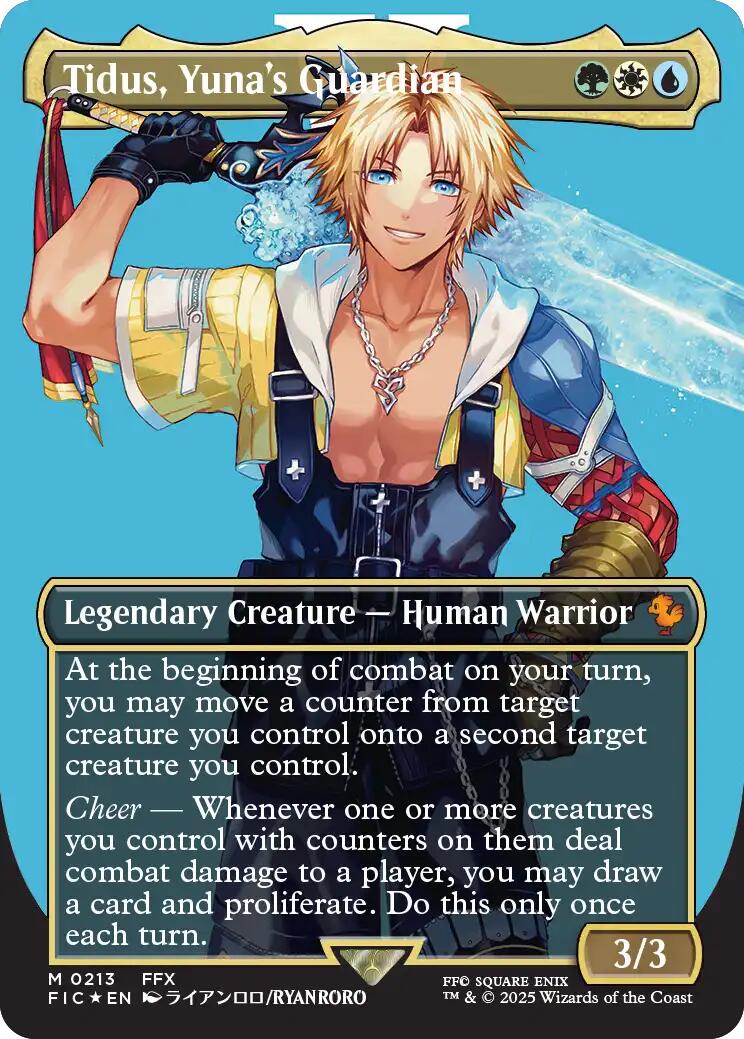 Tidus, Yuna's Guardian (Borderless) (Surge Foil) - 213 - (Commander: FINAL FANTASY)