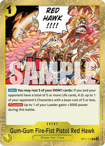 Gum-Gum Fire-Fist Pistol Red Hawk - OP11-114 - (A Fist of Divine Speed)