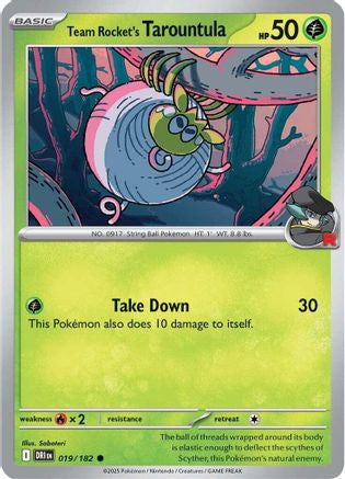 Team Rocket's Tarountula 19 Sv10 Destined Rivals Reverse Holofoil