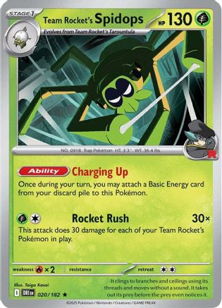 Team Rocket's Spidops 020 182 20 Sv10 Destined Rivals Holofoil