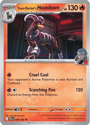 Team Rocket's Houndoom 038 182 38 Sv10 Destined Rivals Reverse Holofoil